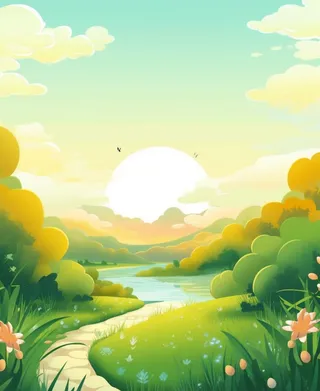 绿色清新户外草地背景