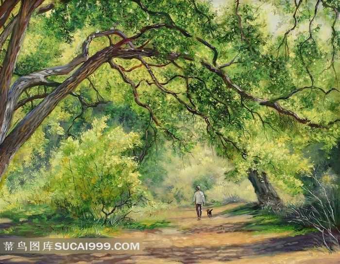 世界名画作品之小道背影