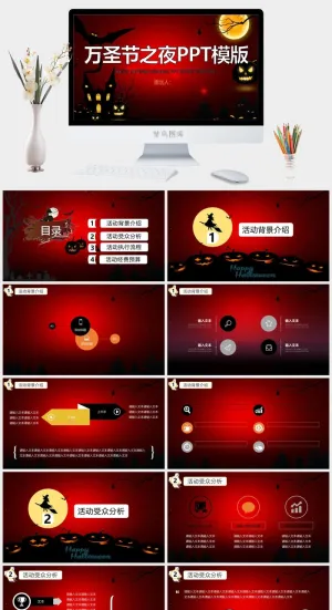 万圣节之夜狂欢派对活动策划PPT模板预览图
