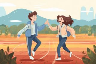 操场学生儿童插画背景