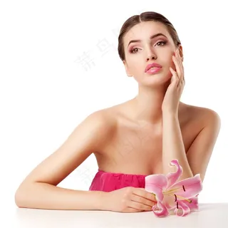 花朵美女写真美容图片