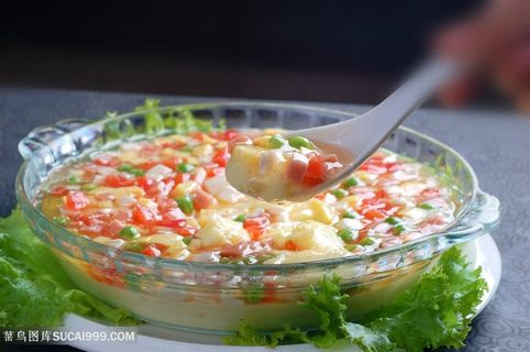 溜蛋五绣中华美食摄影图