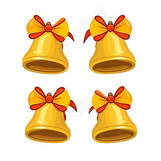 铃铛圣诞铃铛装饰卡通插画免抠