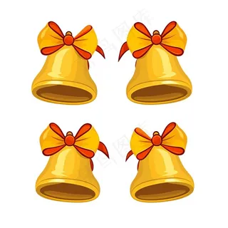 铃铛圣诞铃铛装饰卡通插画免抠
