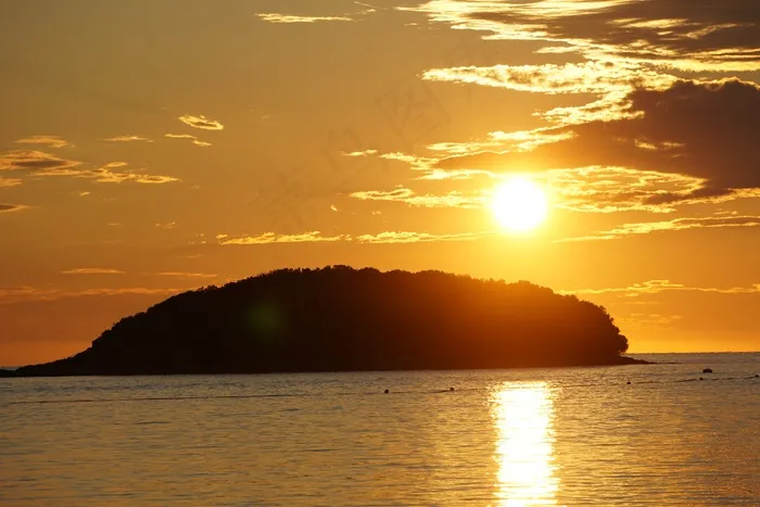海岛日落景观图片