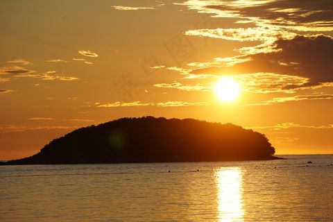 海岛日落景观图片