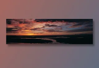 黄昏河流山脉山水风景图片