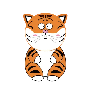 卡通小老虎PNG免抠插画素材可爱动物老虎插画贴图PNG免抠设计素材