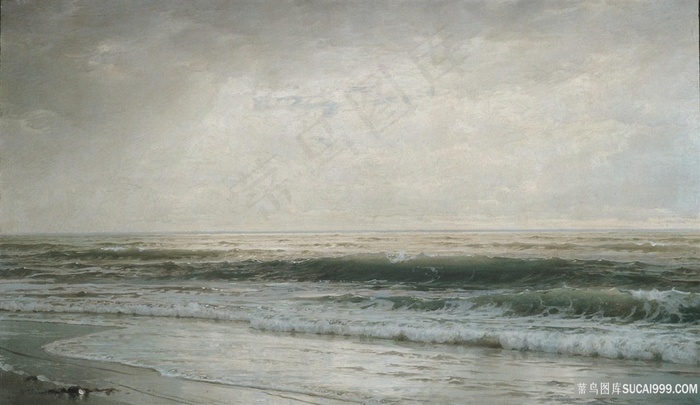 新泽西海滩油画风景画