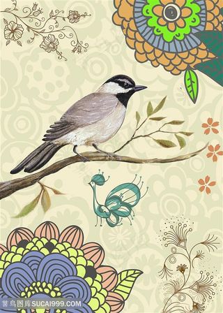 花鸟装饰画包装纸