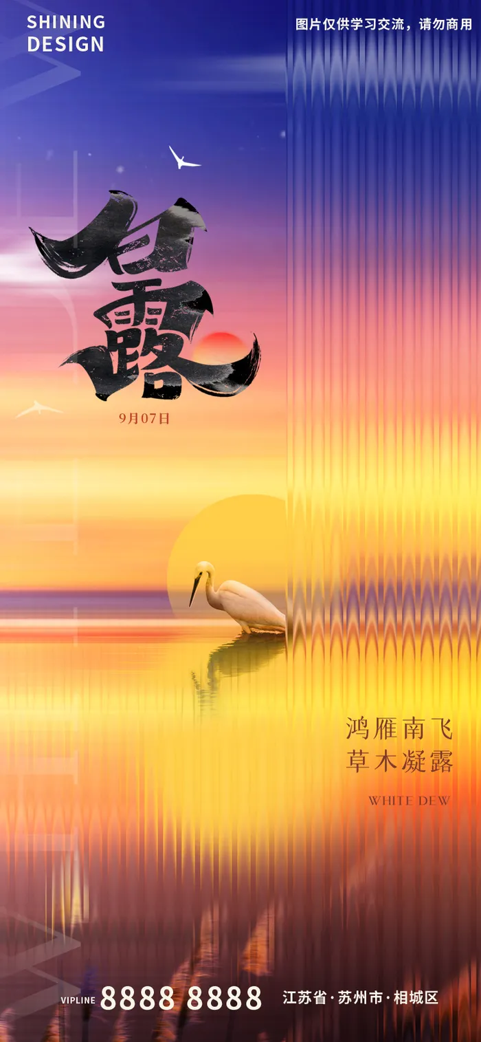 意境大气白露节气海报