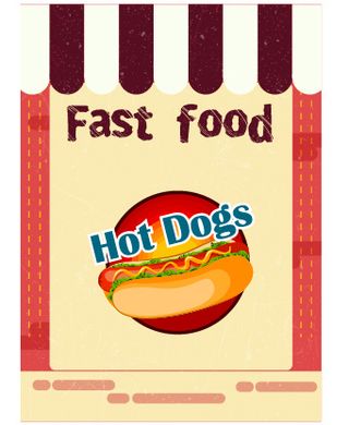 食物标签矢量素材汉堡店快餐标签矢量图AI格式