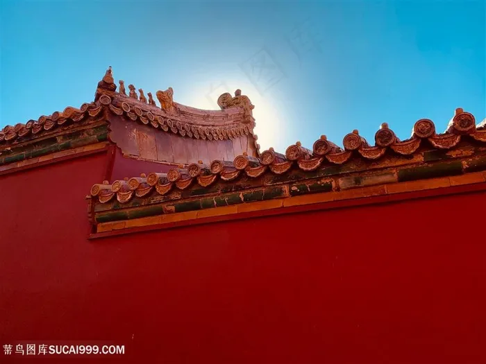 中国故宫红色城墙图片