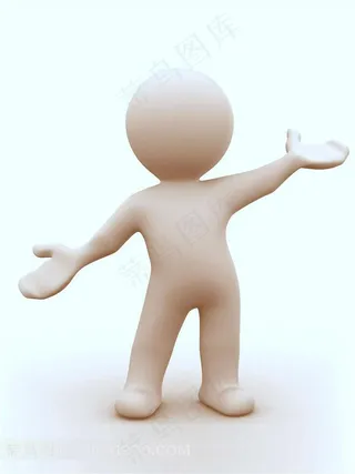 张开双手的3D小人