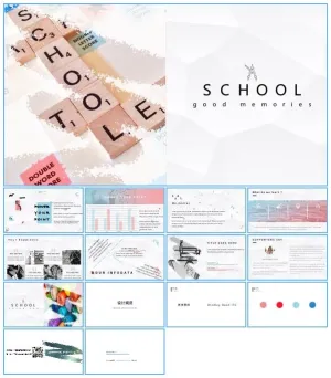 淡雅灰低三角形背景校园风教学工作总结报告ppt模板预览图