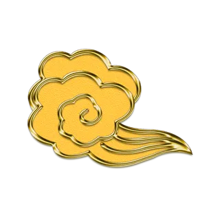 大气中国风祥云国潮风金边立体云朵剪纸创意装饰元素PNG免抠素材