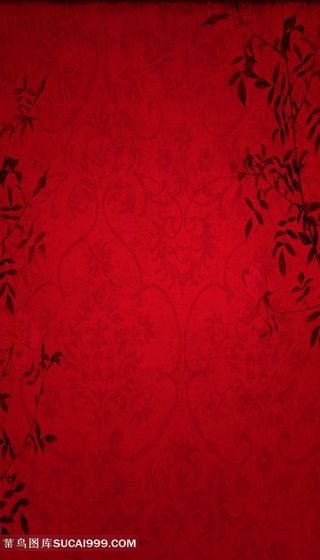 红底花纹背景设计素材