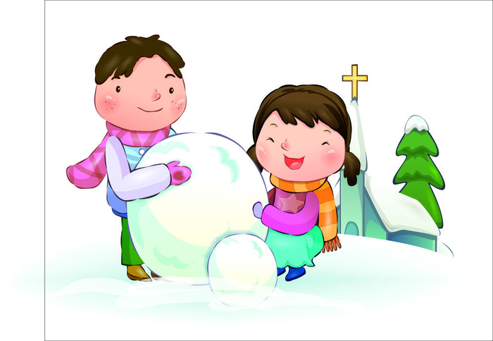 堆雪人素材cdr矢量模版下载
