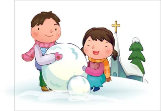堆雪人素材