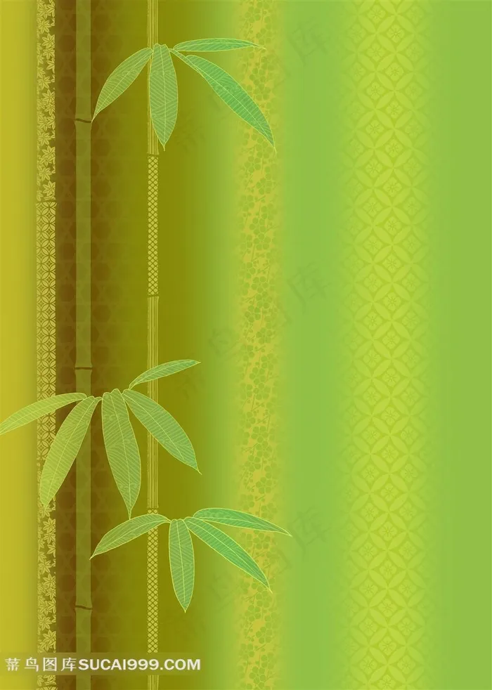 绿色竹叶花纹背景素材图片下载