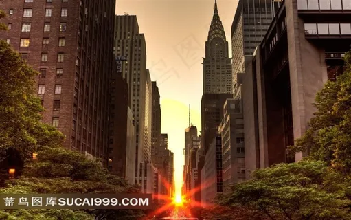 纽约都市日落美景高清壁纸素材 纽约都市日落美景高清壁纸素材
