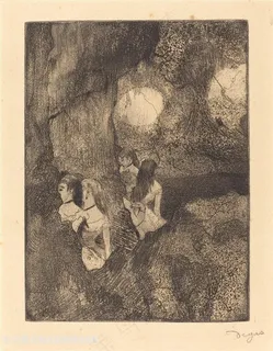 德加素描湖畔美女装饰画 德加素描湖畔美女装饰画