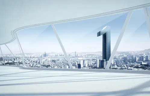 蓝大气城市办公楼背景