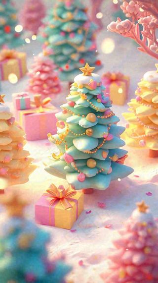 圣诞节礼物温馨圣诞树缤纷彩色节日雪花浪漫