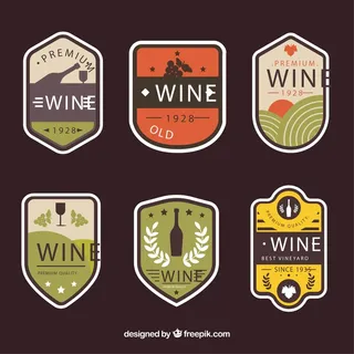 免抠复古葡萄酒标签