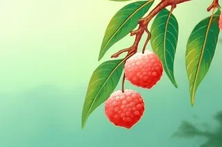 荔枝清新国风淡绿色背景