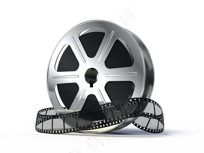 银色质感电影胶卷高清图片