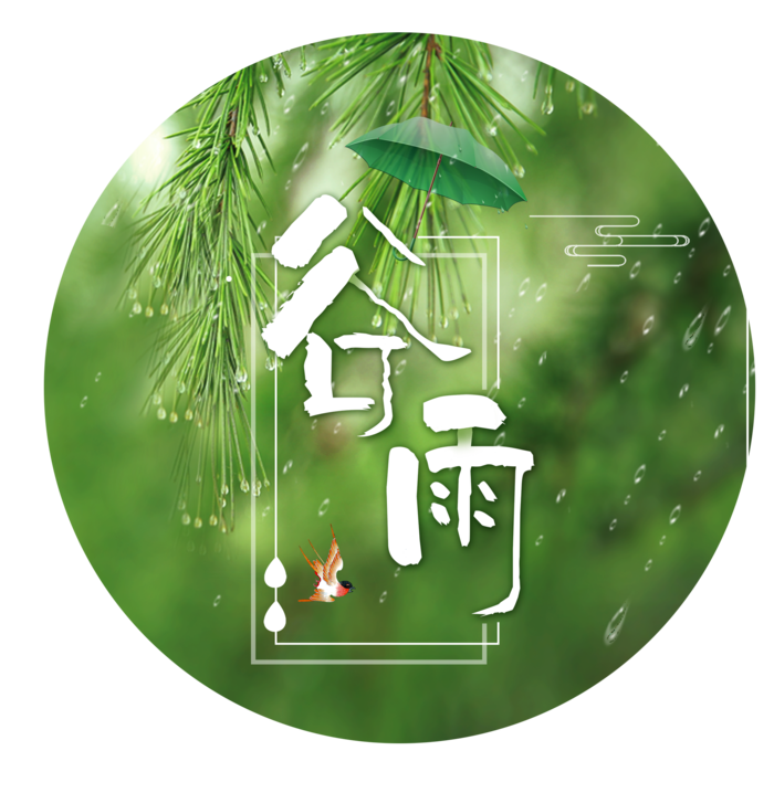 谷雨字体插画 