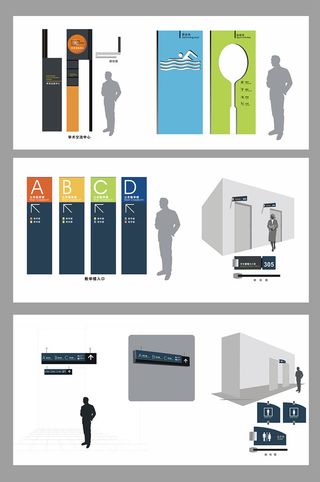 简约中学学校校园导视牌设计