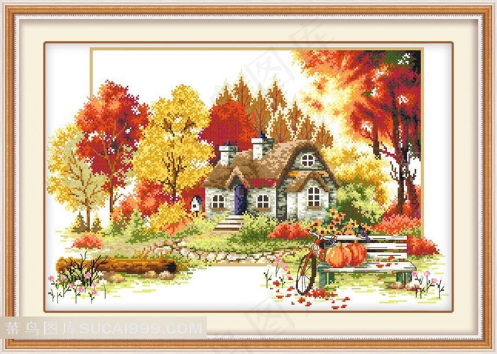 高清唯美茅屋图片素材