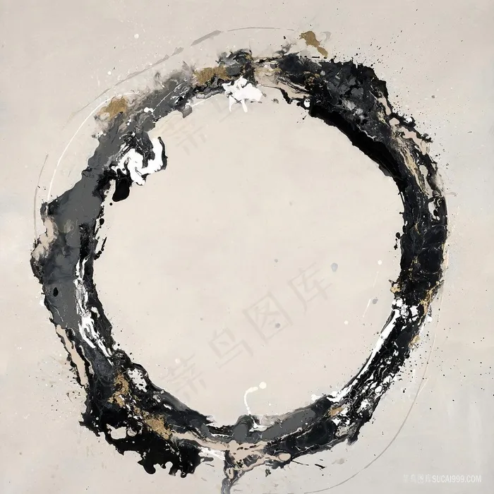 抽象色块油画芯装饰画