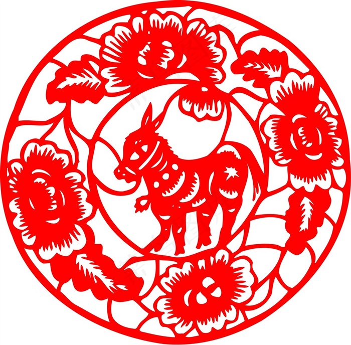 剪纸马素材图片