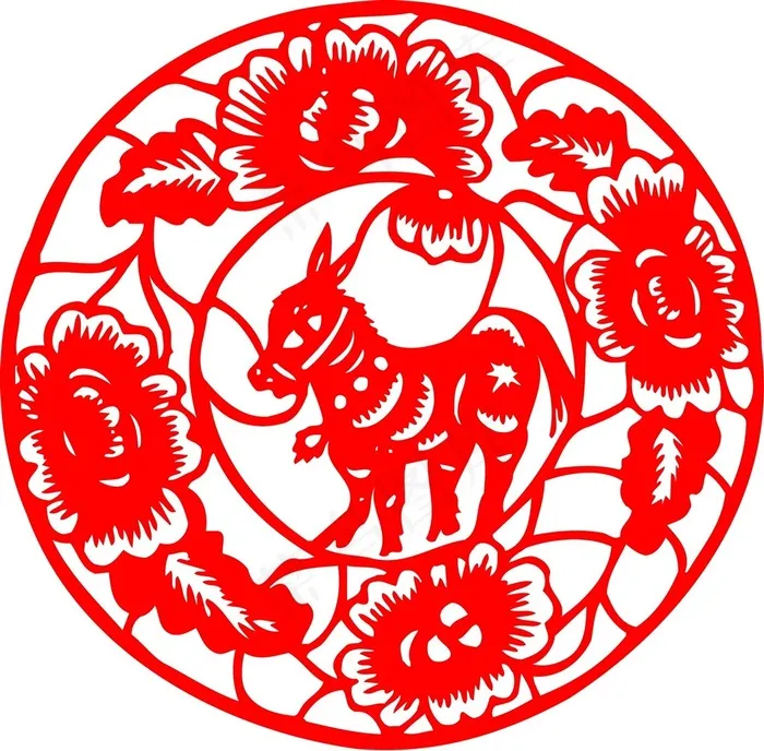 剪纸马素材图片
