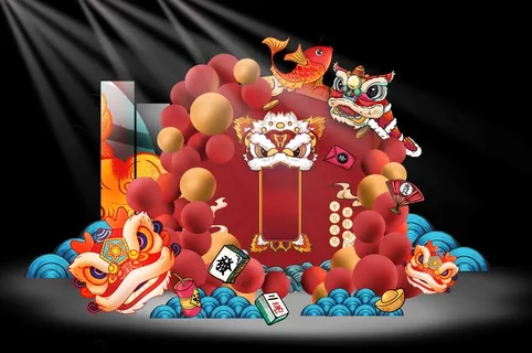 宝宝满月中式布置 国潮卡通布置效果 宝宝满月中式布置 国潮卡通布置效果