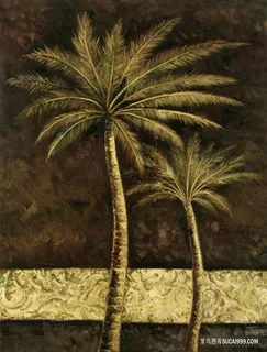 唯美椰树艺术插画