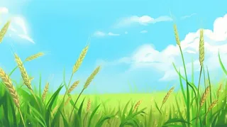 小麦天空元素背景