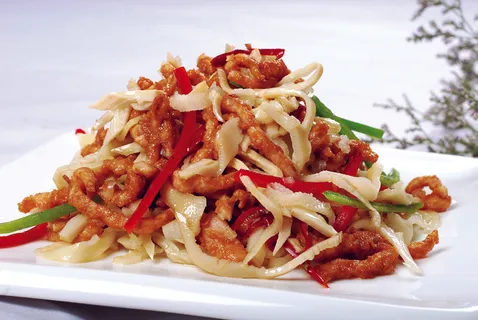 川菜湘菜高清菜谱 冬笋肉丝 川菜湘菜高清菜谱 冬笋肉丝