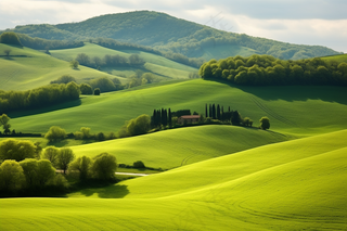 草原树木高山大自然风光摄影图