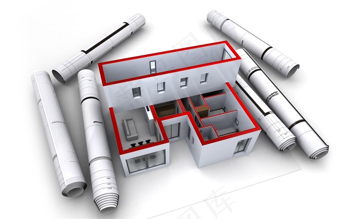 建筑图纸房屋模型图片