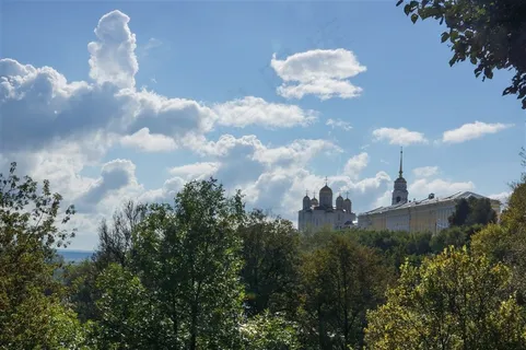 俄罗斯弗拉基米尔城镇绿化建筑风光