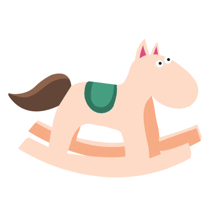 木马玩具剪贴画儿童节幼儿园插画