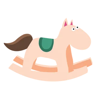 木马玩具剪贴画儿童节幼儿园插画