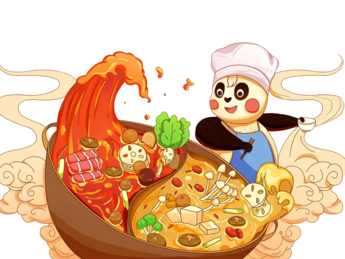 国潮风火锅插画