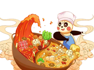 国潮风火锅插画