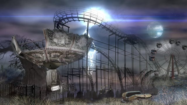 幽灵般的, 恐怖, 多雾路段, 蒙蒙, 摧毁, 老的