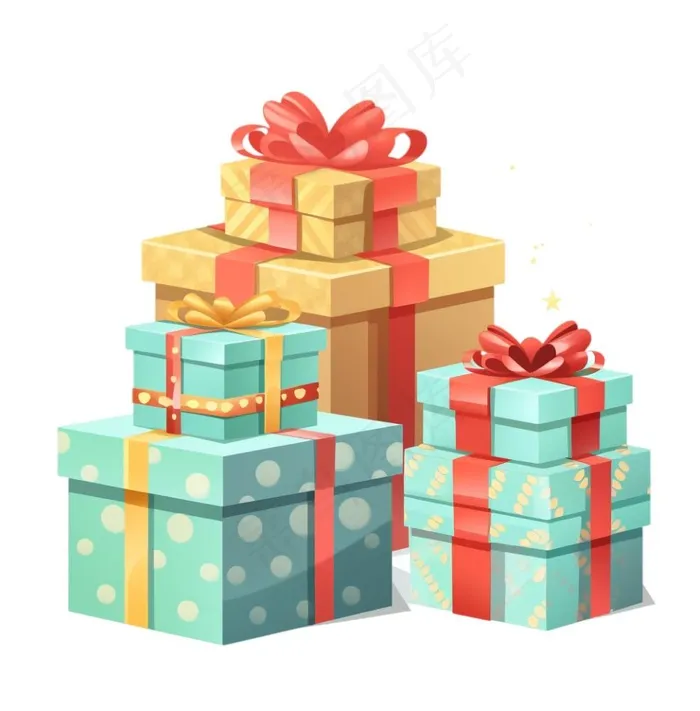 礼物礼盒卡通插画免抠(1024x1040)